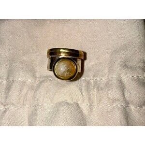 SILPADA Sterling Silver Ring Size 8 Womens Citrine Artisan Tri Tone Copper Wide